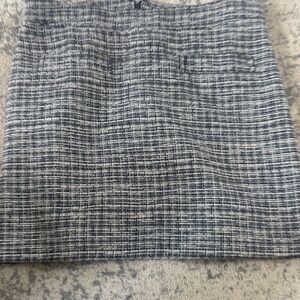 LOFT Navy and White Checked Pencil Skirt